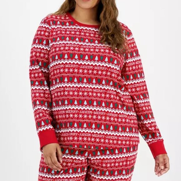 Holiday Lane Merry Mix It Cotton Matching Family Pajamas TOP ONLY 2X New - Picture 2 of 6